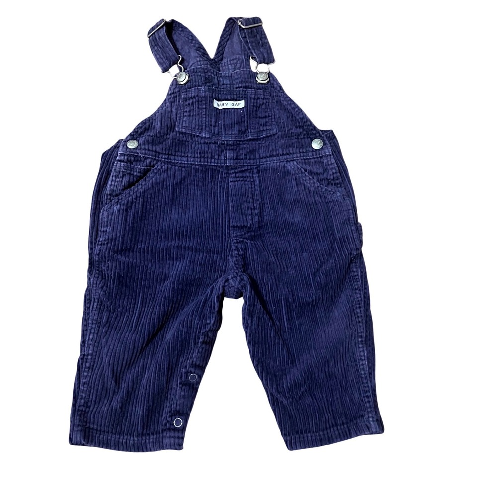 Baby Gap Corduroy Overalls 6-12M Blue Adjustable Strap‎ Pocketed Cute